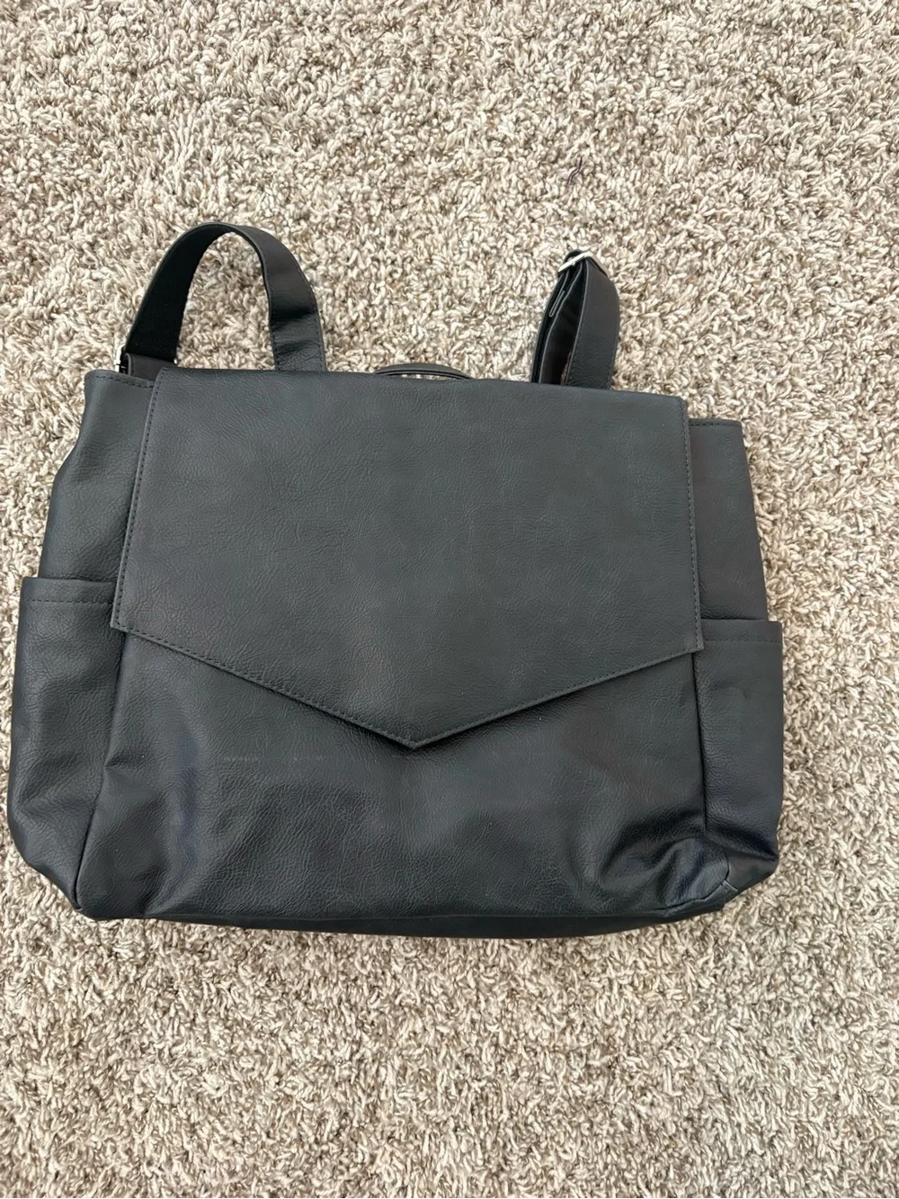 thirty-one Black Faux Leather Convertible Backpack Tote